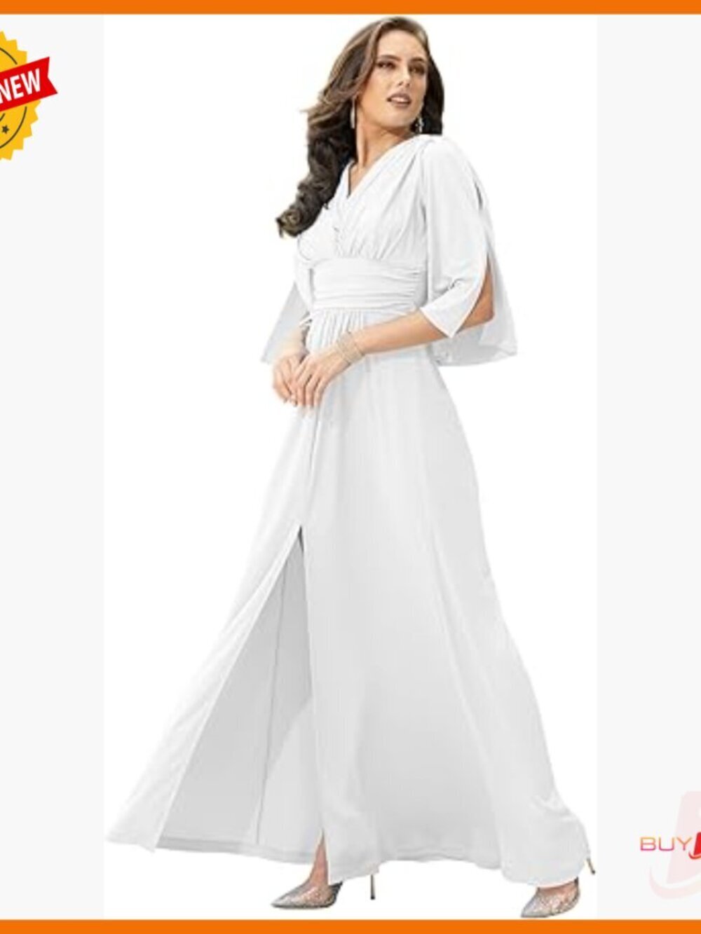 Long Sleeve Maxi Dress Formal Gown for Wedding Guest Bridesmaid